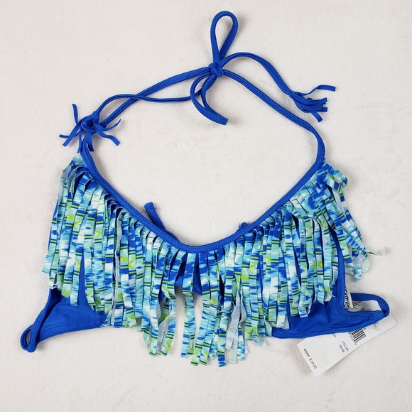 Raisins Swim Nwt Raisins Fringe Sea Blue Bikini Top Poshmark